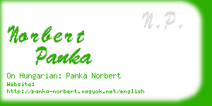 norbert panka business card